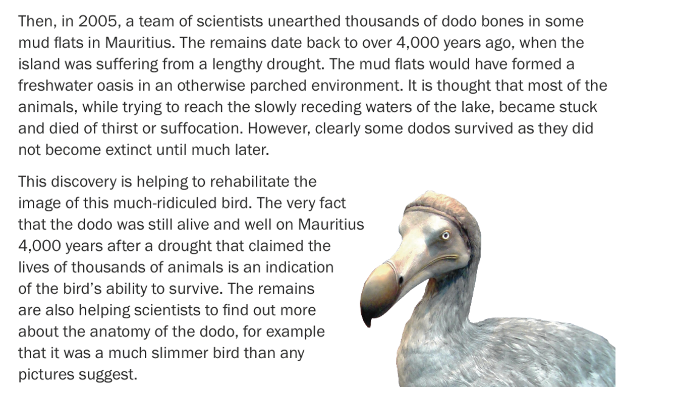 Dodo Text The Problem with Reading Informational Texts